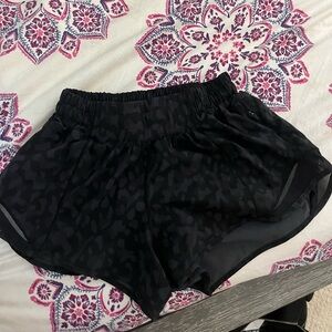 Lululemon Black leopard cheetah print shorts